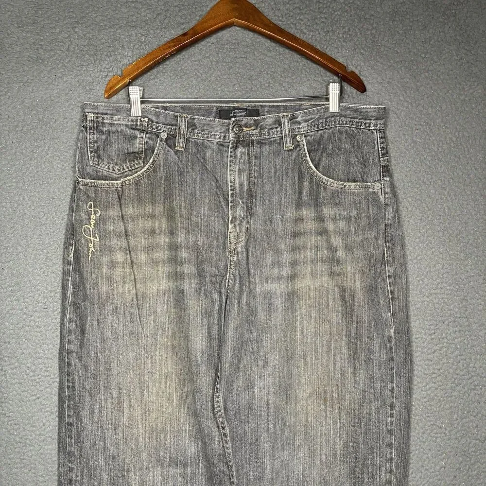 Vintage Y2k BAGGY Sean John Jeans 38 Black Baggy Wide Leg Hip Hop Skater